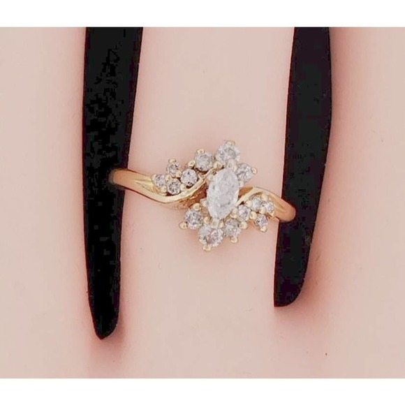 14K Diamond Wedding Engagement Ring REAL DIAMONDS - Picture 11 of 12